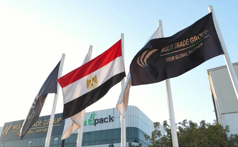 Illustrative Egypt flag with Multi Trade Group branding