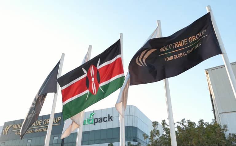 Illustrative Kenya flag with Multi Trade Group branding