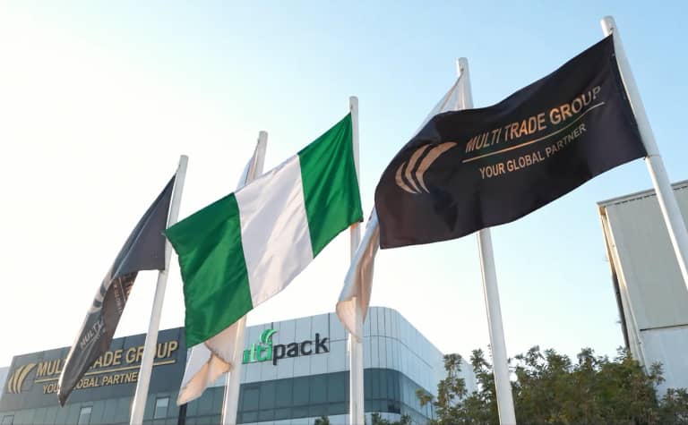 Illustrative Nigeria flag with Multi Trade Group branding