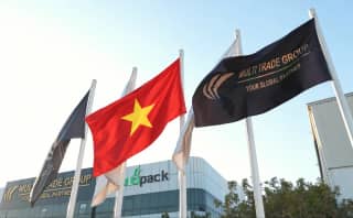 Illustrative Vietnam flag with Multi Trade Group branding