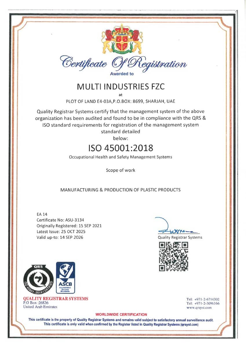 Occupational Health and Safety Management certificate preview
